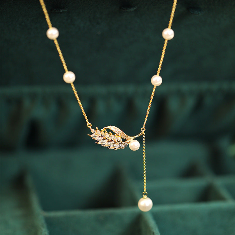 Wheat Ear Pearl Necklace