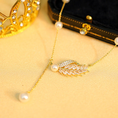 Wheat Ear Pearl Necklace