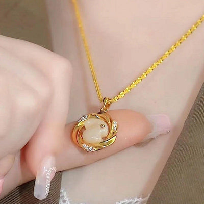 M bius strip rabbit necklace