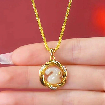 M bius strip rabbit necklace