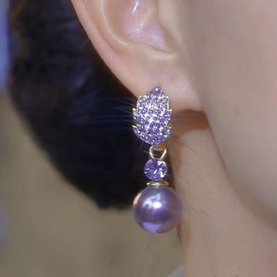 Leaf Natural Freshwater Pearl Earrings