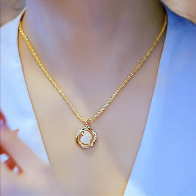 M bius strip rabbit necklace