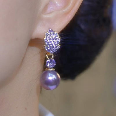 Leaf Natural Freshwater Pearl Earrings