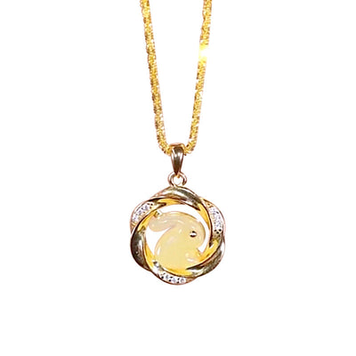 M bius strip rabbit necklace