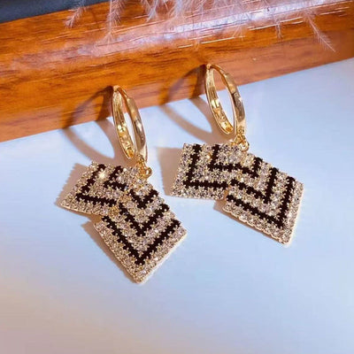 Double-layer Diamond Earrings