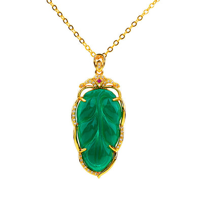 Leaf pendant natural beeswax necklace