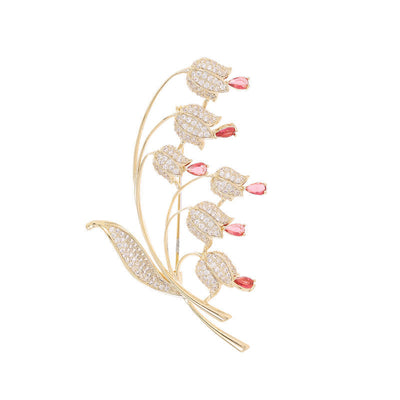 Cardigan Pin Lily of the Valley Brooch