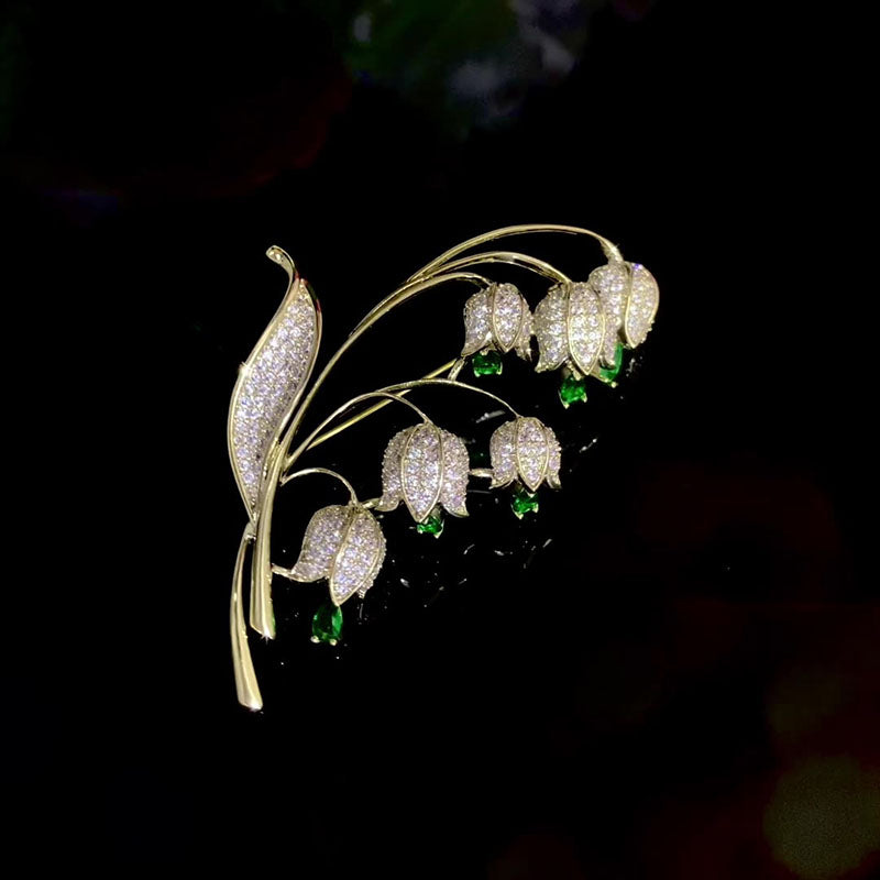 Cardigan Pin Lily of the Valley Brooch