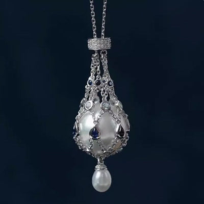 Net Bag Natural Freshwater Pearl Necklace