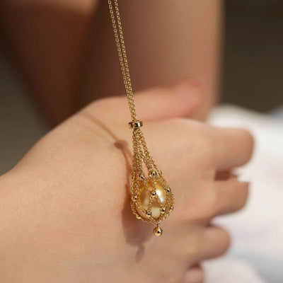Net Bag Natural Freshwater Pearl Necklace