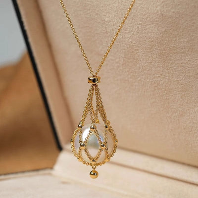 Net Bag Natural Freshwater Pearl Necklace