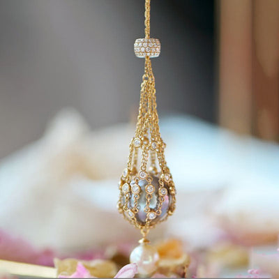 Net Bag Natural Freshwater Pearl Necklace