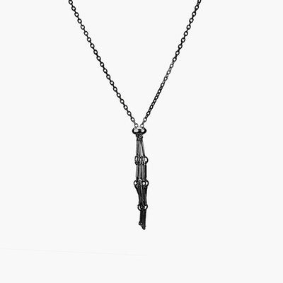 Metal bamboo necklace woven cage pendant