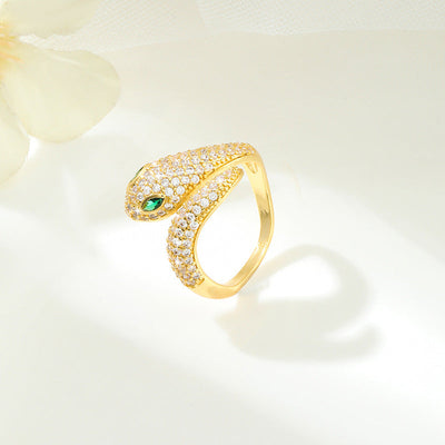Full diamond snake ring