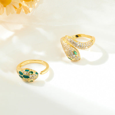 Full diamond snake ring