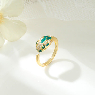 Full diamond snake ring