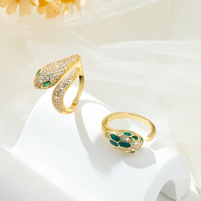 Full diamond snake ring