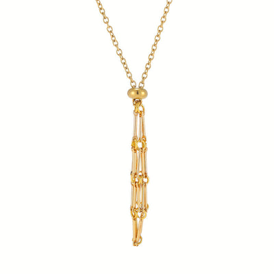Metal bamboo necklace woven cage pendant