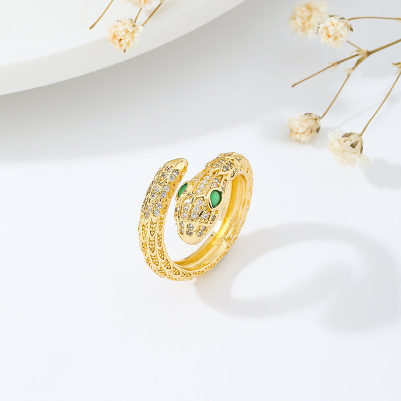 Full diamond snake ring