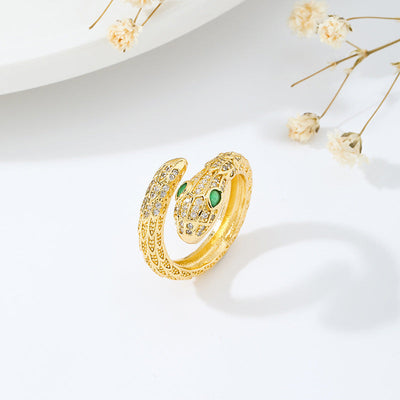 Full diamond snake ring