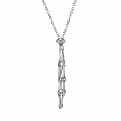 Metal bamboo necklace woven cage pendant