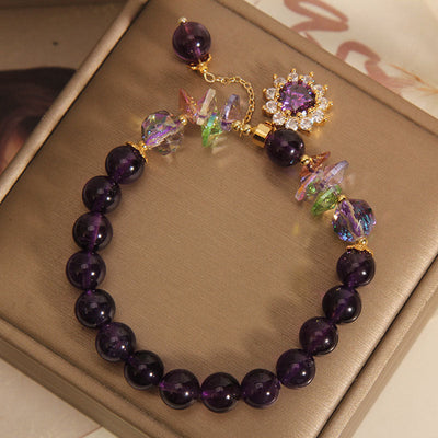 Micro-inlaid sunflower natural crystal bracelet