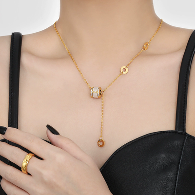 Slim waist diamond necklace