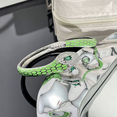 Enamel snake bracelet