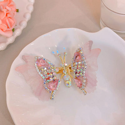 Butterfly hairpin with diamond wings