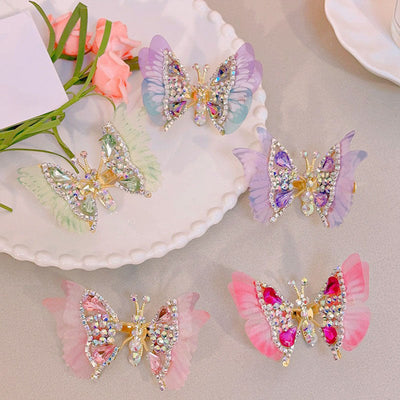 Butterfly hairpin with diamond wings