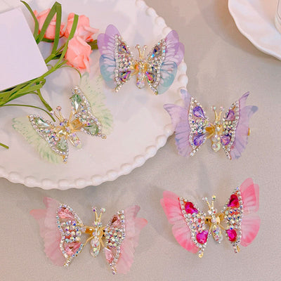 Butterfly hairpin with diamond wings