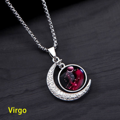 Twelve constellations pendant necklace