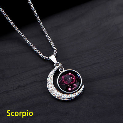 Twelve constellations pendant necklace