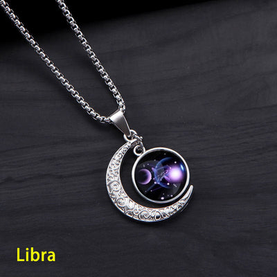 Twelve constellations pendant necklace