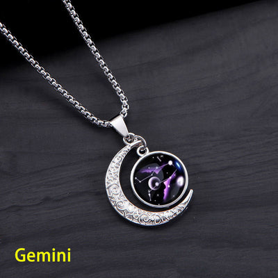 Twelve constellations pendant necklace