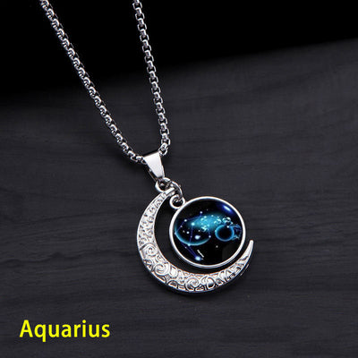 Twelve constellations pendant necklace