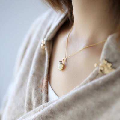 Good luck ? Emerald jade stone necklace