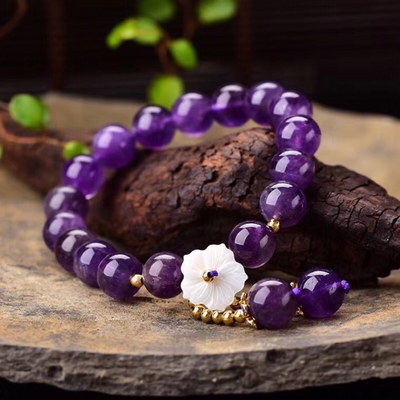 Shell Flower?Amethyst Bracelet