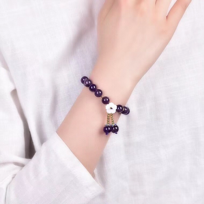 Shell Flower?Amethyst Bracelet