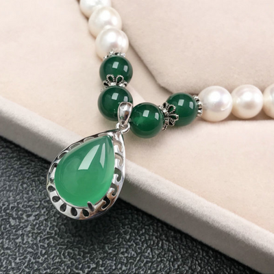 Water drop ? Pearl agate Necklace