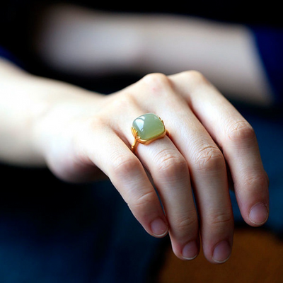 Bamboo section ? Agate jade ring