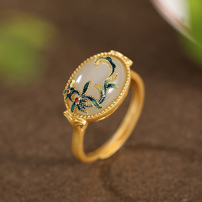 Flower Vine ? Agate Ring