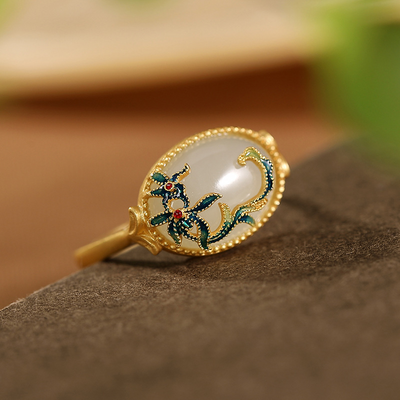 Flower Vine ? Agate Ring