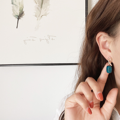 Asymmetrical ? Turquoise earrings