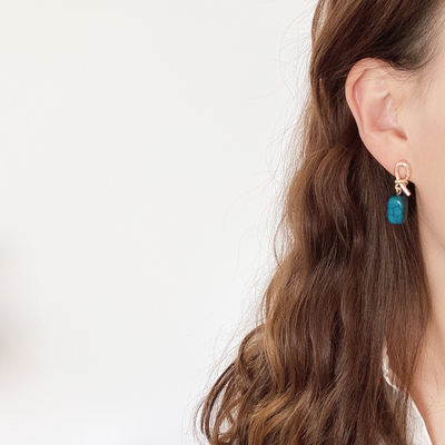 Asymmetrical ? Turquoise earrings