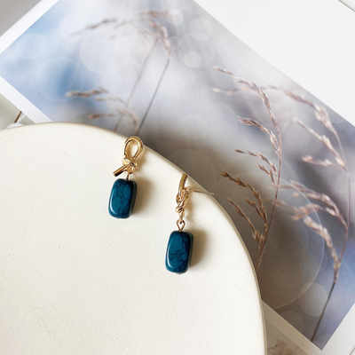 Asymmetrical ? Turquoise earrings