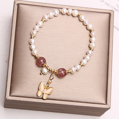 Butterfly ? Pearl crystal bracelet