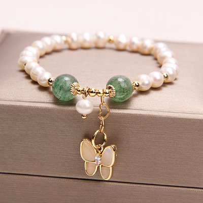 Butterfly ? Pearl crystal bracelet