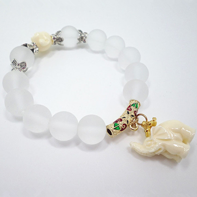 White Elephant ? Frosted Crystal Bracelet