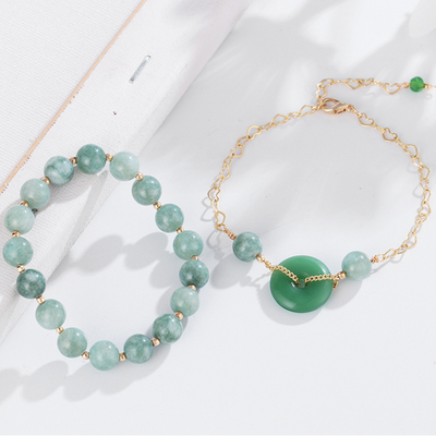 Lucky buckle ? Jade and agate bracelet